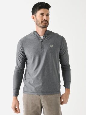 Vouri Men's Uluwatu Water Hoodie Quarter Zip | Charcoal Gray | XL | EUC